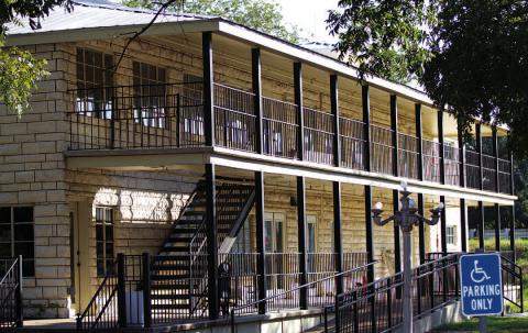 The Hostess House, which sits along the south banks of Sulphur Creek next to Hancock Springs, has been undergoing renovation to the historic limestone structure for a number of months. HUNTER KING | DISPATCH RECORD