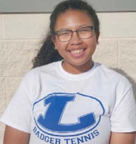 Hannah Durbin had the Lady Badgers’ best record in JV tennis on Tuesday. ERIC WHITE | COURTESY PHOTO