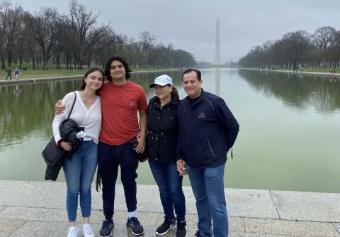 Enjoying a day at the National Mall in April 2021 are Erick Mitchell and his wife, Emma, at left, and Mitchell’s parents, Gina and Bruce Mitchell of San Antonio.