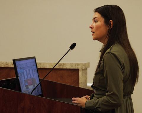 City Manager Erin Corbell provided an update on projects around Lampasas. She said the fall brush chipping program has concluded, and crews in the Electric Department will begin tree trimming work next week on the northeast side of town. HUNTER KING | DISPATCH RECORD