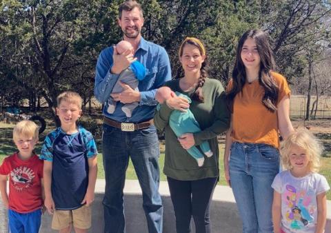 Pictured is the Glass family, which now includes Jack, 3; Ezra, 5; Nathan and Eleya, holding infants Judah and Jacob; Lily, 13; and Abigael, 4. COURTESY PHOTO