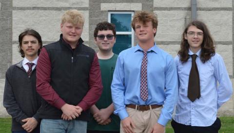 ERICK MITCHELL | DISPATCH RECORD Juniors who will represent Lampasas in Boys State are, from left, Austin Barber, Brody Hilgenberg, Grant Gill, Cayhil Isom and Noah Stokley.