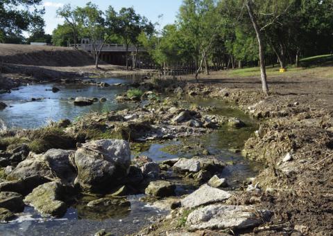 Volunteers with the non-profit group Forward Lampasas have worked diligently to clear Sulphur Creek of invasive plants and trash that had accumulated along the banks. The group has a three-year timeline to create a developed trail along the creek that will extend from Western to Fourth Street. ERICK MITCHELL | DISPATCH RECORD