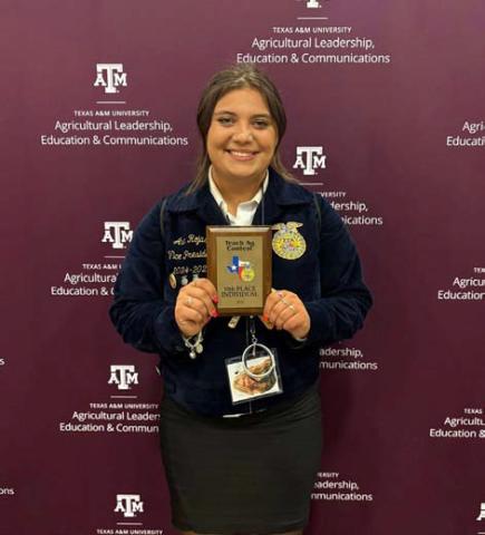 courtesy photo Ava Rojas of the Lampasas FFA chapter was the 10th-high individual in the Teach Ag Contest.