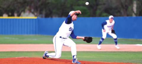 Tak Stinnett lets go of a pitch early in his seven innings of work during the Glen Rose win last Friday.  Chris Miles | COURTESY PHOTO