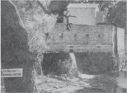 A clipping from the San Antonio Express Magazine, Sept. 30, 1951, shows the Hancock Springs Bathhouse with a pump shack over the spring. COURTESY PHOTO FROM JEFF JACKSON COLLECTION