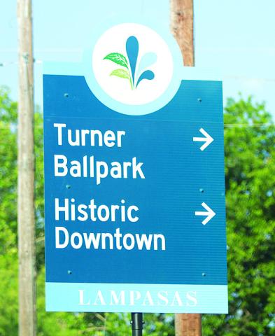 New “wayfinding” signs have been installed on several Lampasas thoroughfares, such as Key Avenue and FM 580 East to direct travelers to area sites. More signs will be added later this summer. HUNTER KING | DISPATCH RECORD