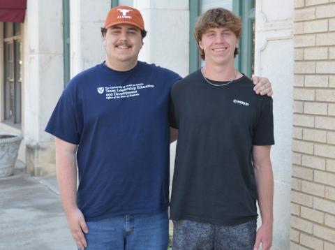 Cole Wheeler, at left, will teach world history at Lampasas High School, where brother Cale Wheeler will be a junior this next year. The elder brother also will serve as a UIL Speech and Debate coach, seeking to secure a state championship in the event with his younger brother and Cale’s teammates. erick Mitchell | dispatch record