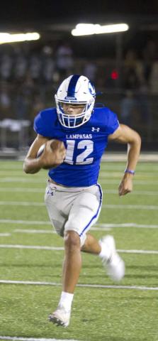 Dylan Sanchez runs toward the end zone during his 69-yard touchdown that got the Badgers on the board against Gatesville. HUNTER KING | DISPATCH RECORD
