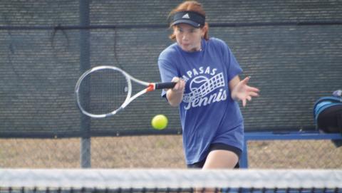 Allison Valdez will be one of the Lampasas tennis players heading to the regional tournament next week. FILE PHOTO