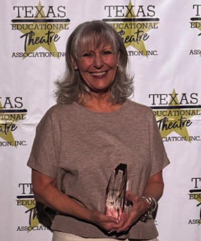 Lampasas High School theater director Greta Peterson received the Founder’s Award from the Texas Educational Theatre Association. COURTESY PHOTO