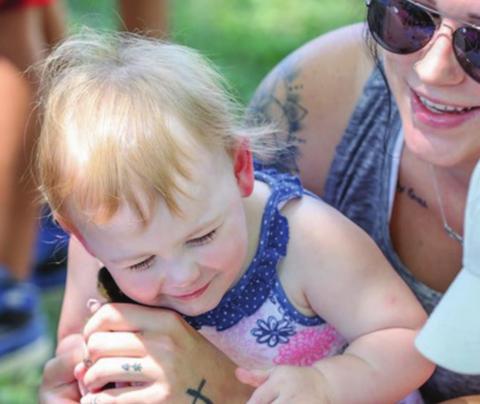 Myra Meyer along with Jensyn Meyer holding a baby chick. The Children’s Barnyard was a Spring Ho activity hosted by Lampasas County Farm Bureau. CHRIS MILES | DISPATCH RECORD