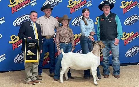 Congratulations go to Lampasas FFA member Jordan Greenburg, who exhibited the champion Boer doe in Open Show at the San Antonio Livestock Show and Rodeo. COURTESY PHOTO
