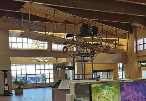 This 1914 Curtiss Pusher design biplane -- which sits in the Albuquerque International Sunport -- was restored by Lampasas businessman John Bowden in 1986. Lometa resident Max Eddings captured this photo of the historic plane while at the Albuquerque airport recently. MAX EDDINGS | COURTESY PHOTO