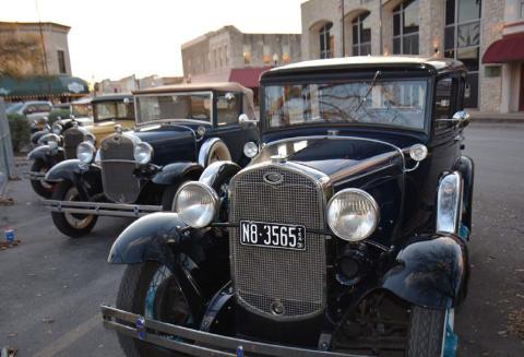Although the look can be deceiving, this photo capuring vintage automobiles along the Lampasas downtown square was taken in March and published in the April 1, 2025 edition. The image provides a glimpse of what downtown square may have looked like years ago. FILE PHOTO