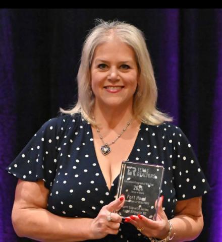 Lampasas-based real estate broker Danielle Tucker Shepard received the 2024 Texas REALTORS Education Program of the Year award for the “Agent Etiquette” series she has developed. COURTESY PHOTO