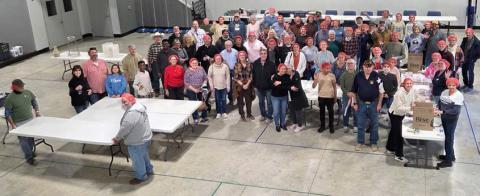 The Lampasas Ministerial teamed up with Rise Against Hunger, an international nonprofit organization dedicated to fighting global hunger, to pack 10,000 meals on Jan. 31. A group of 76 volunteers from five local churches participated in the event that was held at New Covenant Church. COURTESY PHOTO