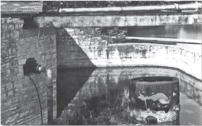 This photo of Hancock Springs Bathhouse shows the rusting caisson and steel beams that used to support the pumphouse over the mineral spring. COURTESY PHOTO | JEFF JACKSON COLLECTION