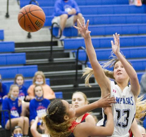 Lady Badger leading scorer Payton Tatum drives to the basket on Saturday. JEFF LOWE | DISPATCH RECORD