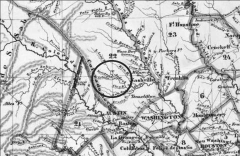 University of North texas - The Portal to Texas History Circled here is the “Lampaces Creek” in the Milam Disrict of Texas, from a section of the Carl Flemming Republic of Texas map, dated 1839.