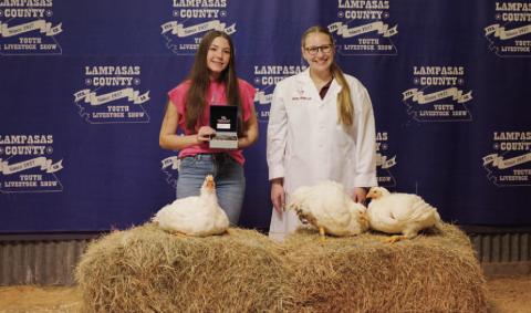 Braylin Duffy was awarded Senior Showmanship honors in the poultry show. ADAM BARRIOS | DISPATCH RECORD
