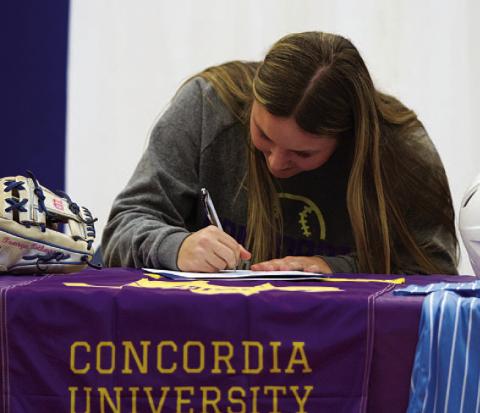 Kamryn Kothmann signed her letter of intent to play softball at Concordia University on Wednesday morning. The senior has made an impact on the Lady Badgers since her sophomore season. She will look to finish strong in her final high school season coming up this spring. HUNTER KING | DISPATCH RECORD