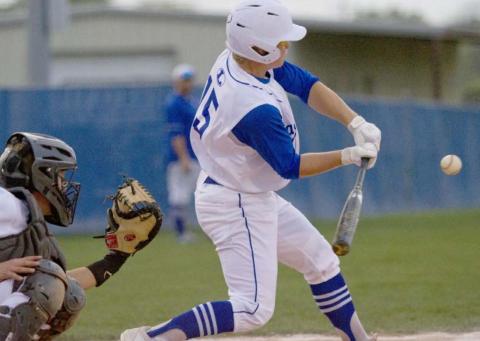 Keagan Richardson, shown batting in a previous game, had a season-high three RBIs on Friday. JEFF LOWE | DISPATCH RECORD