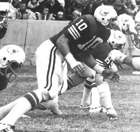Chuck Lawson lines up for Abilene Christian University. He later signed as a free agent with the Dallas Cowboys.