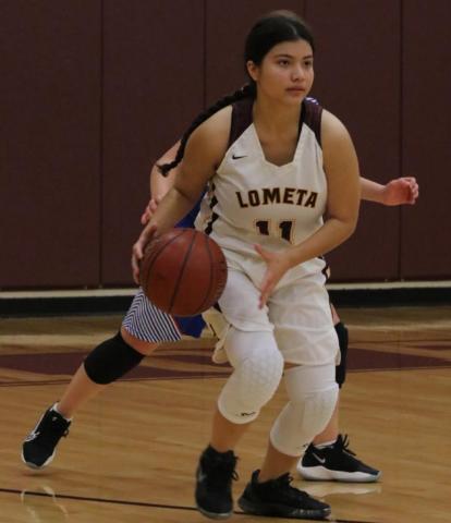 Elizabeth Carbajal moves the ball in a recent Lady Hornet game. JESSICA MALDONADO | LOMETA ISD