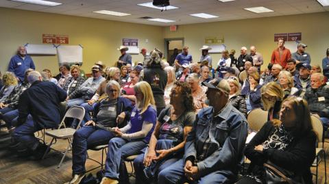 Lampasas County residents filled the conference room at the Lampasas County Office Building for Thursday’s public meeting regarding plans for the new Post Oak Ridge State Park. ERICK MITCHELL | DISPATCH RECORD