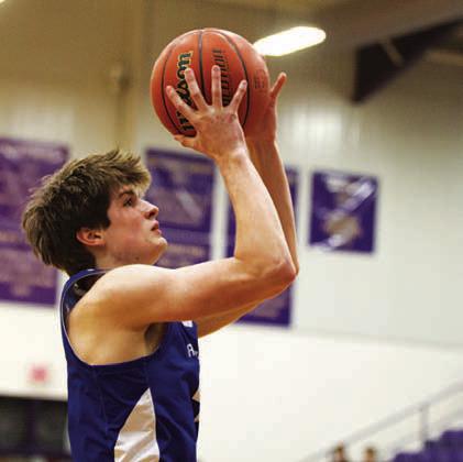 HUNTER KING | DISPATCH RECORD Calum Mitchell rises up for a shot.