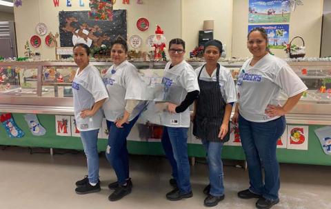 The Taylor Creek Elementary School cafeteria crew and cafeteria manager JJ Johnstone take pride in preparing nutritious and delicious food for students and staff. One dish that is especially popular is the orange chicken. COURTESY PHOTO | TAYLOR CREEK ELEMENTARY