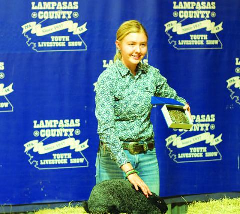 Sydney Purdy took home the Senior Showmanship Award for rabbit exhibitors. HUNTER KING | DISPATCH RECORD