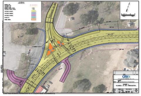 This schematic highlights some of the changes the Texas Department of Transportation plans for the U.S. Highway 190/281 intersection just south of Sulphur Creek at W.M. Brook Park. The ingress and egress at the Hostess House will be eliminated and moved farther south along U.S. 281, and sidewalks and new lighting are to be added. The project start is imminent and could take close to two years to complete. TXDOT.GOV