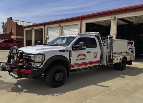 Squad 10, the new Lampasas Volunteer Fire Department truck, is ready for a commemorative push-in ceremony on June 8. COURTESY PHOTO | LAMPASAS VOLUNTEER FIRE DEPARTMENT