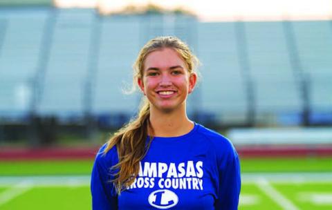 Name: Macy Patterson Class: Junior Sport: Cross Country Favorite Teacher or Coach: Mrs. Burnside Favorite Place in Lampasas: Home One Person You Look Up To: Jesus Christ Main Goal This Season: Go to state