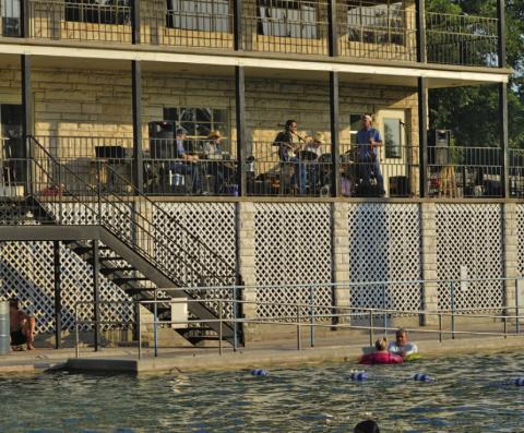 The Hostess House, which overlooks Hancock Springs Free-Flow Pool, has been the site for many social gatherings and reunions. COURTESY PHOTO