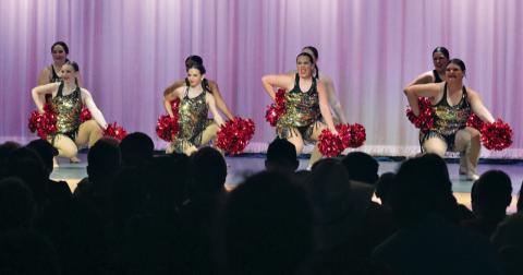 ERICK MITCHELL | DISPATCH RECORD The Flames perform their “Barbie” routine during a Winder Wonderland performance Dec. 8.