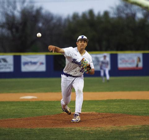 Calvin Phelps releases a pitch during the first inning of last Friday’s contest. HUNTER KING | DISPATCH RECORD