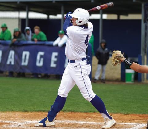 HUNTER KING | DISPATCH RECORD Rawlin Smith hits a pitch during the Burnet game.