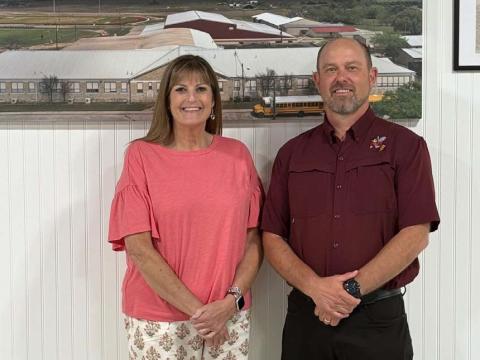 COURTESY PHOTO Incoming Lometa ISD Superintendent Maela Edmonson will take the leadership reins officially when outgoing Superintendent Rob Moore retires June 30. This week marked the last school board meeting for Moore.