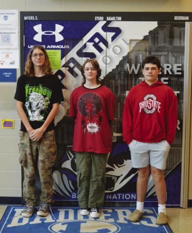Lampasas High School theatre students, from left, Michael Haley, Aurora Walker and Johnny Reyes are participating in the UIL One-Act Play competition for the first time. ERICK MITCHELL | DISPATCH RECORD