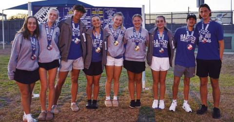 COURTESY PHOTO | KENNETH PEISER The tennis team poses with their medals from the Copperas Cove tournament last week.