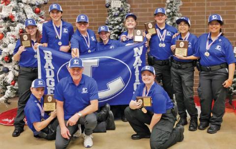 Law enforcement teams: Pictured are LHS students who competed at the regional law enforcement competition in San Antonio on Dec. 9. Back row left to right, Willow Collins, Jonathan Harris, Bryce Neeley, Hailey Hays, Brice Miller, Connor Ferreira, Loreily Mejia, and Lena Jefferies. Front row left to right, Jason Brock, Mr. Michael Tatum, and Lilian Stephen. Erick mitchell | dispatch record