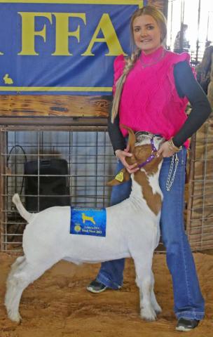 Kenli Roberson was the senior showmanship winner for market goats. MASON HINES | DISPATCH RECORD