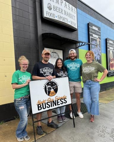 The Lampasas Beer Market team, pictured left to right, includes Meggan Harbin, Dalton Harbin, Alyssia Levine, Keith Norman and Rachel Dancer. COURTESY PHOTO