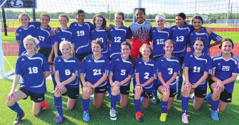 The middle school Lady Badgers pose for a team photo during their 2022 season. COURTESY PHOTO