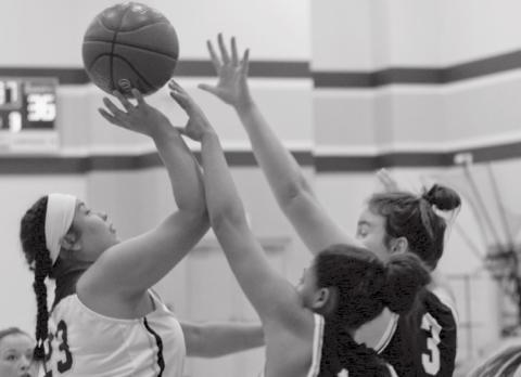 Claudia Carbajal (23) led Lometa with 10 points in a 62-26 loss to Richland Springs to start district play on Monday. JEFF LOWE | DISPATCH RECORD