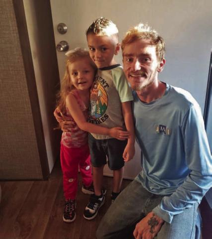 Brandon Fitzwater is pictured here with his son, Perseus, and his daughter, Anastasia. COURTESY PHOTO