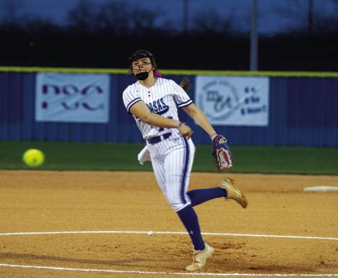 HUNTER KING | DISPATCH RECORD Brooklyn Farmer was dominant in the circle for the first two innings of Tuesday’s game.